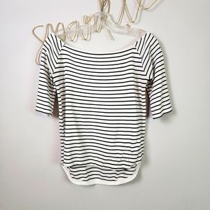 Zara boatneck black & white striped top